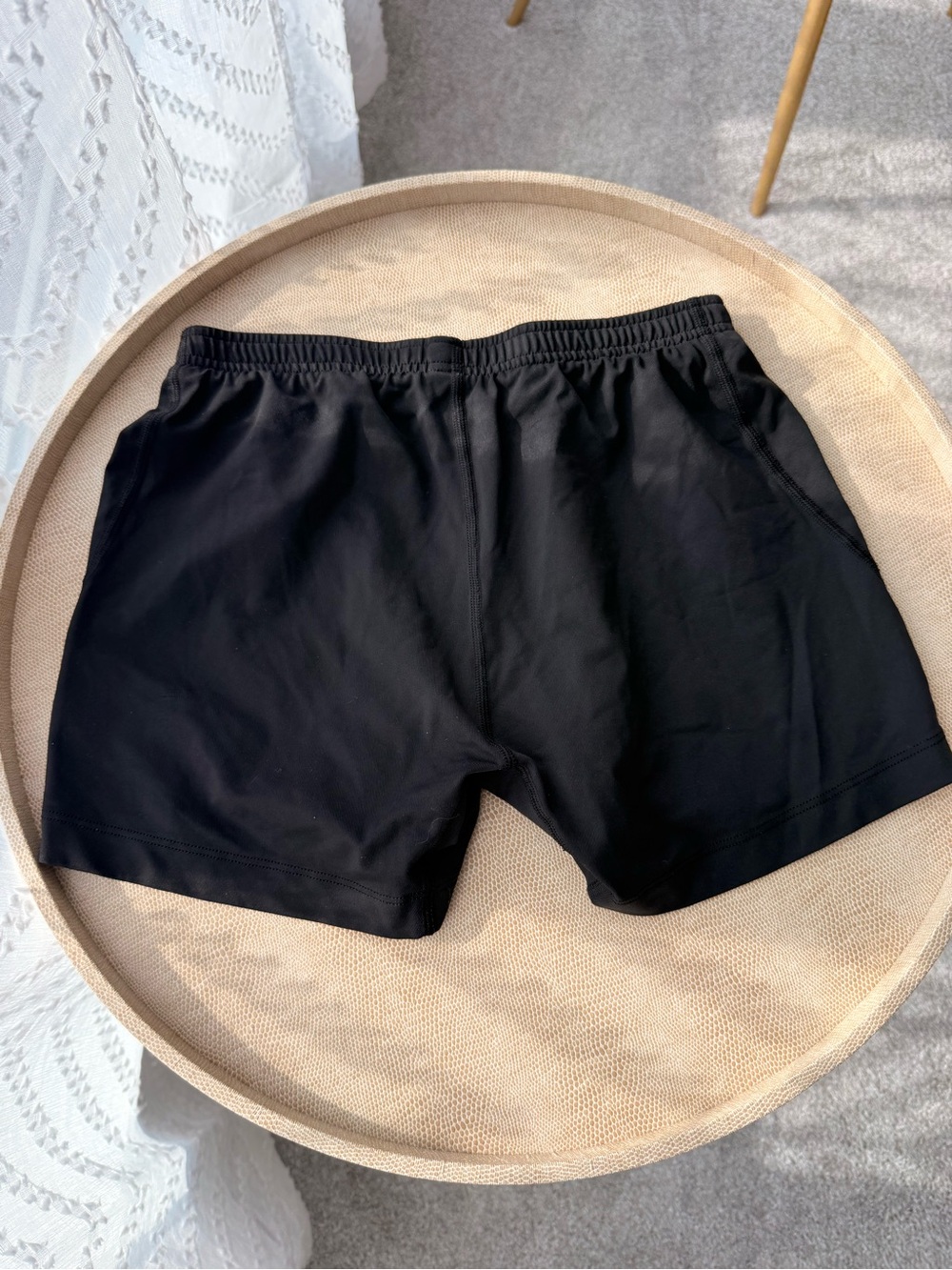 ASICS Black Athletic Shorts with Gold Logo - Picture 2 of 2